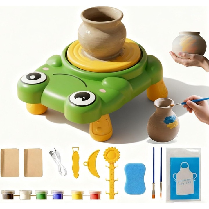 Set de olarit pentru copii, OSPE®, Plastic/Argila, +8 ani, 22x15 cm, verde