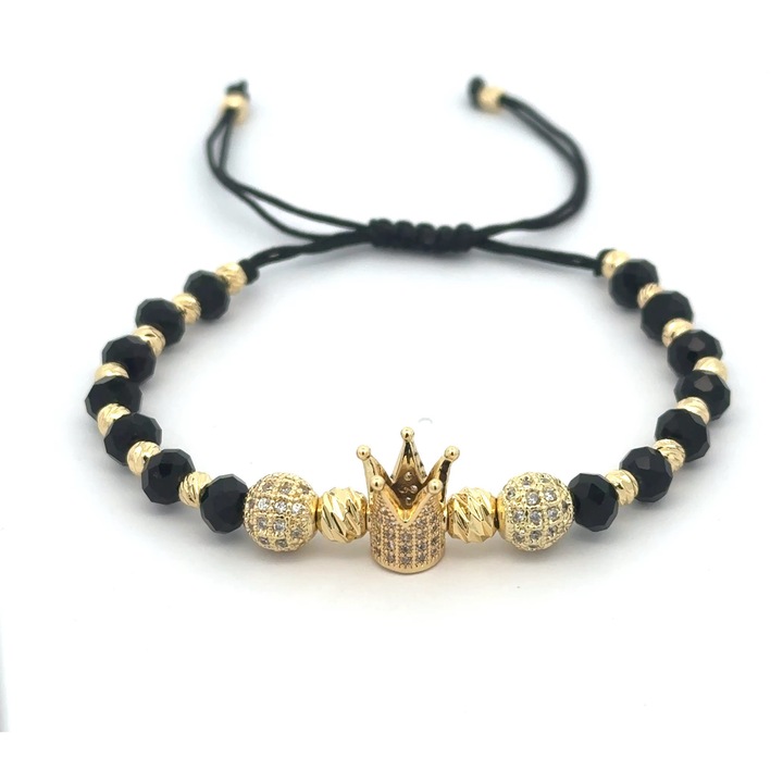 Bratara Zenith 2, placata cu aur 18 k si cristal sintetic, ajustabila