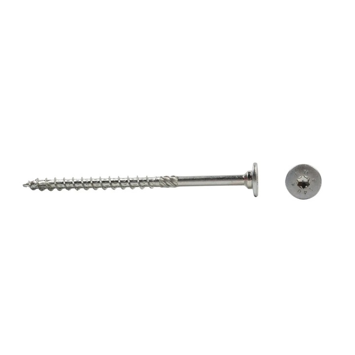 Surub pentru lemn, autofiletant, din otel, Friulsider WTL, amprenta Torx, TX40, 8 x 100 mm