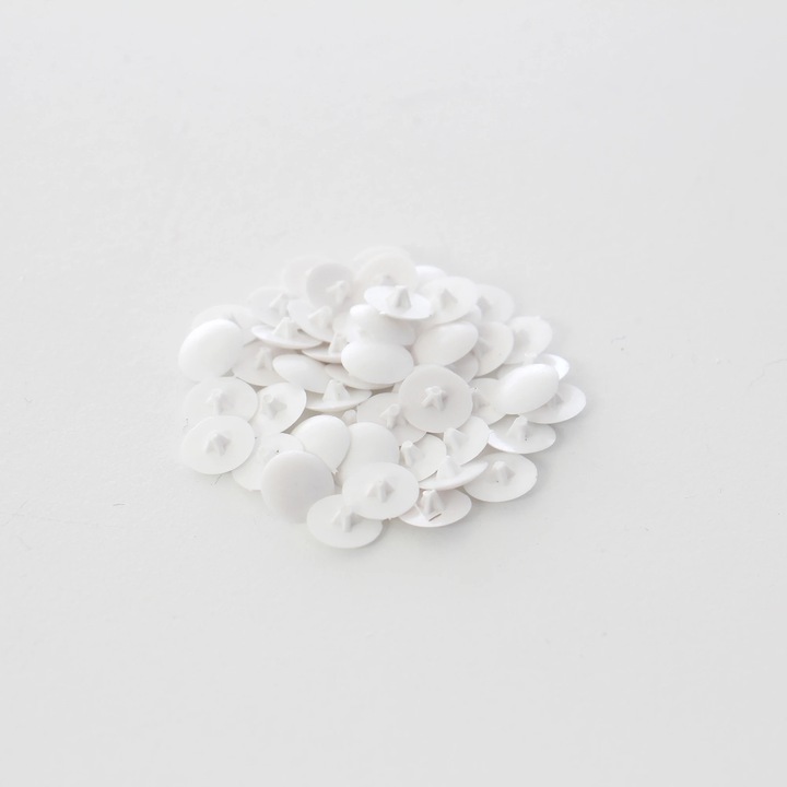 Capac plastic, pentru mascare suruburi mobila, PZ1, alb, set 50 bucati
