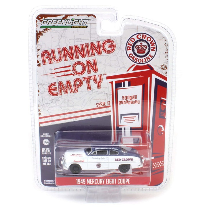 Machetă mașină diecast, Greenlight, Mercury Eight Coupe, detalii premium, 1:64, metal