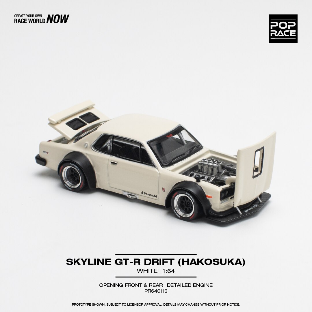 Mașină de colecție, Pop Race, Nissan Skyline GT-R V8 Drift, alb, 1