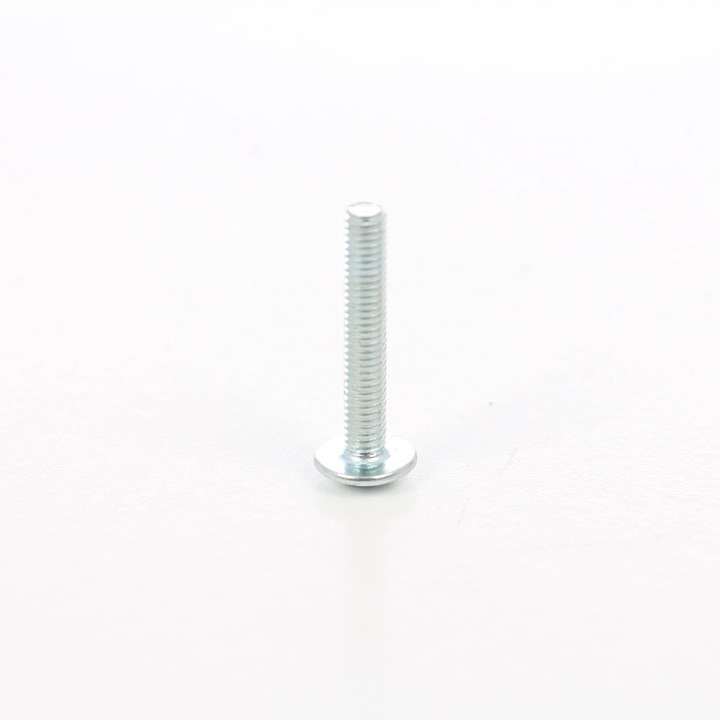 Surub pentru lemn, din otel, zincat alb, cu cap bombat combinat, amprenta cruce, 4 x 25 mm