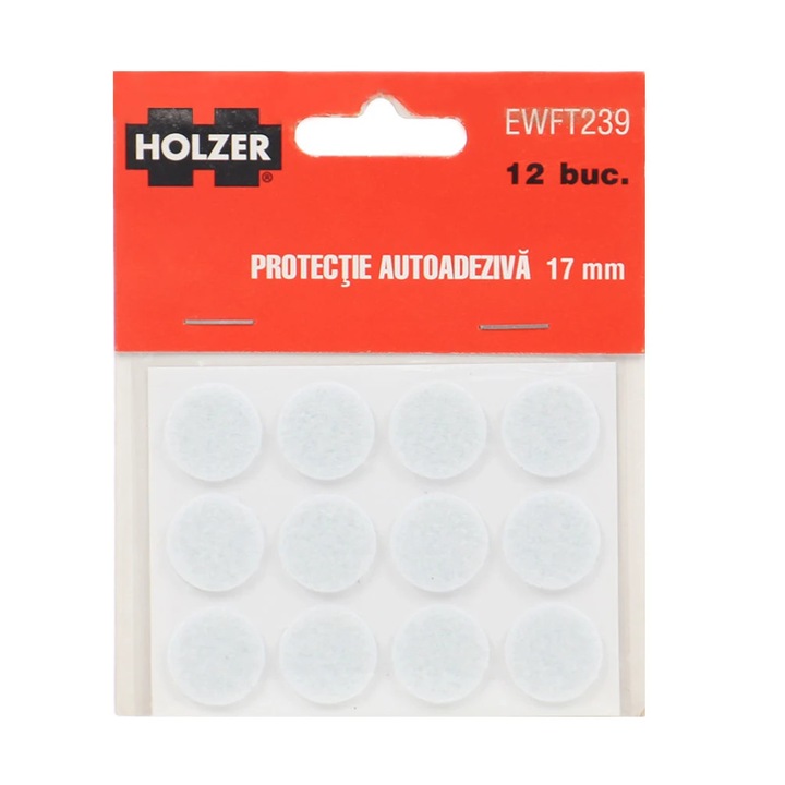 Protectie autoadeziva pentru pardoseala, Holzer EWFT239, forma rotunda, 17 mm, set 12 bucati