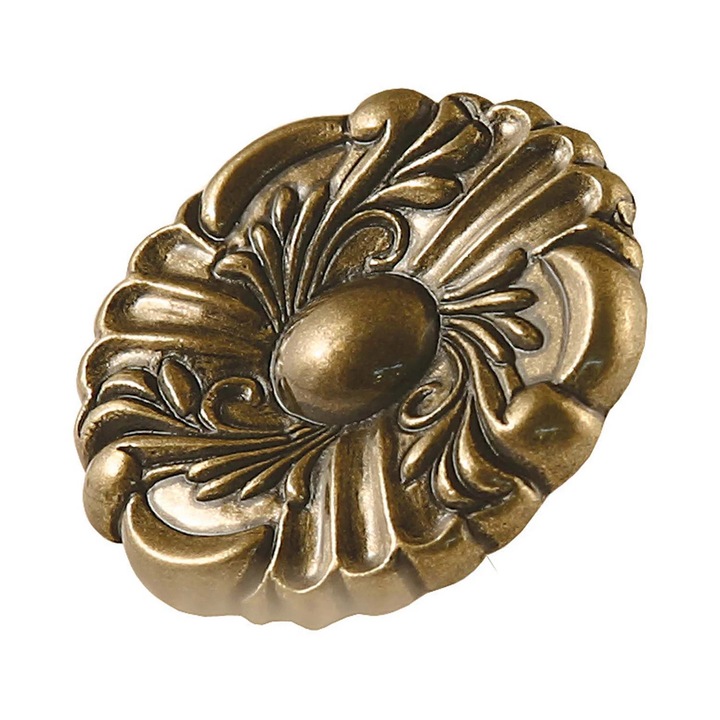Buton pentru mobila, metalic, alamit antic, M 482.79.29, 36 x 19 mm