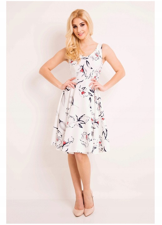 Rochie Midi Pentru Femei, Awama, L038, Material 95% Poliester, 5% Elastan, De Inalta Calitate, Ecru, Decolteu Adanc, Fara Inchidere, Fara Maneci, De Inalta Calitate, Ecru, Ecru