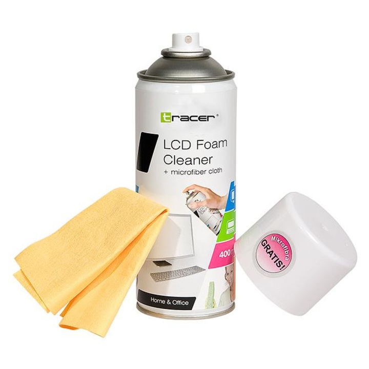 Spuma de curatare Tracer LCD/TFT 400 ml + microfibra