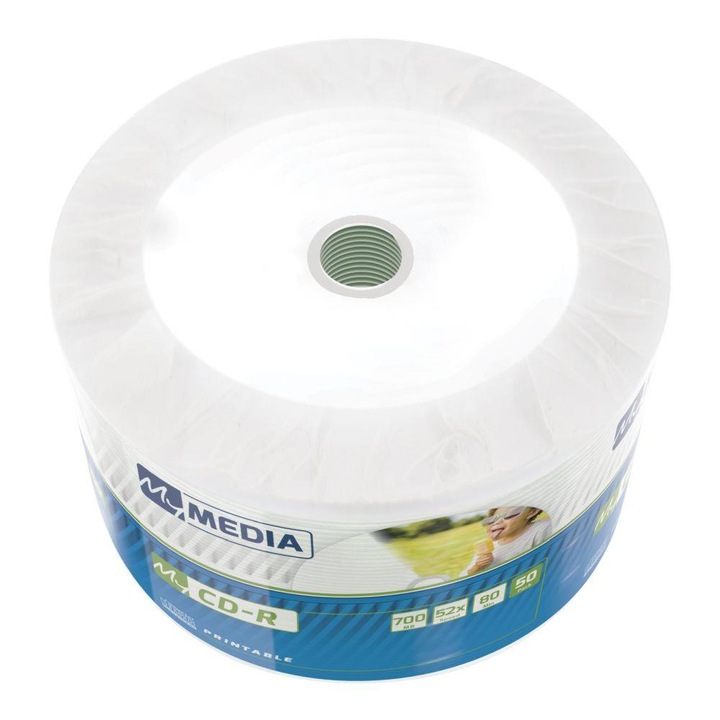 Pachet 50 CD-R MyMedia 700MB Wide White Inkjet Printable