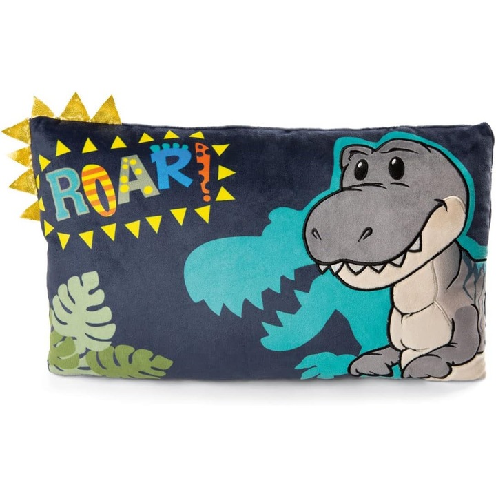 Perna Moale NICI Dino Tony-Rex 43x25 cm, Decorativa Copii si Adulti, Albastru