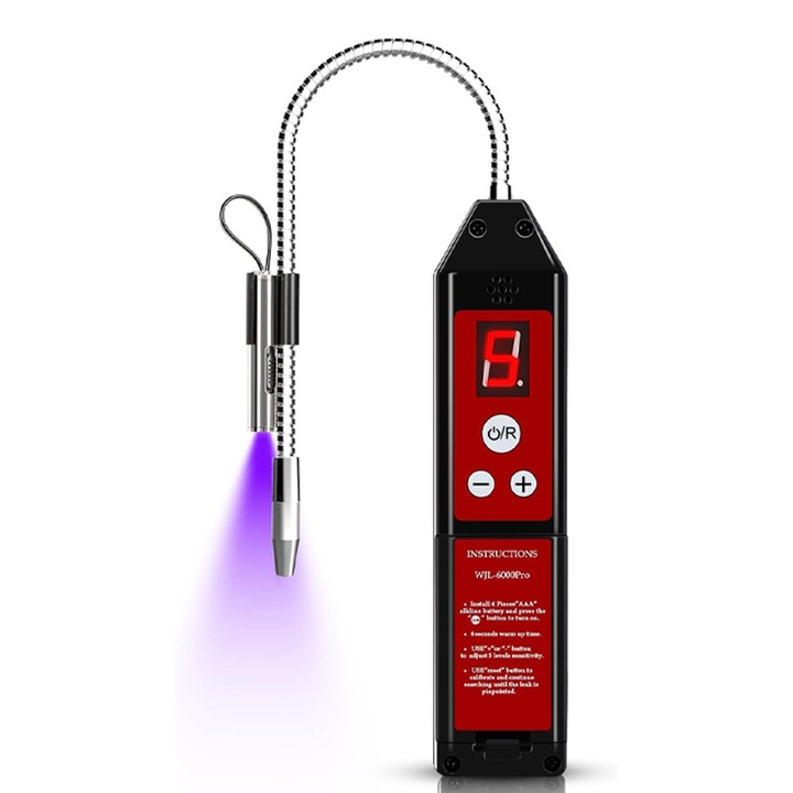 Detector de Precizie Ridicata a Scurgerilor/Pierderilor Freon Din Sisteme Hvac, Duueyct, cu Afisaj LCD, Sensibilitate Ridicata, Alarma Vizuala si Sonora, pentru Auto and Alte Echipamente Frigorifice, Multicolor