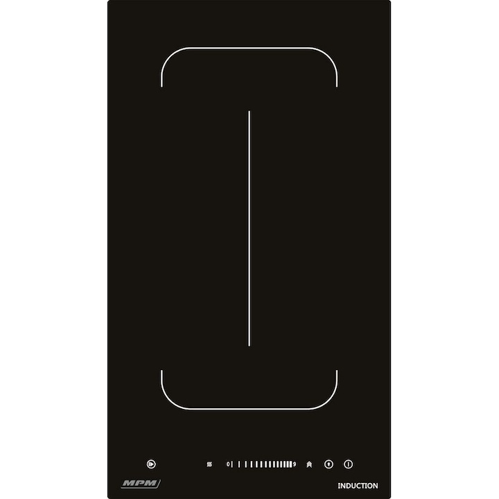 MPM 30-IM-09 elektromos főzőlap, indukciós, 2 zónás, fekete