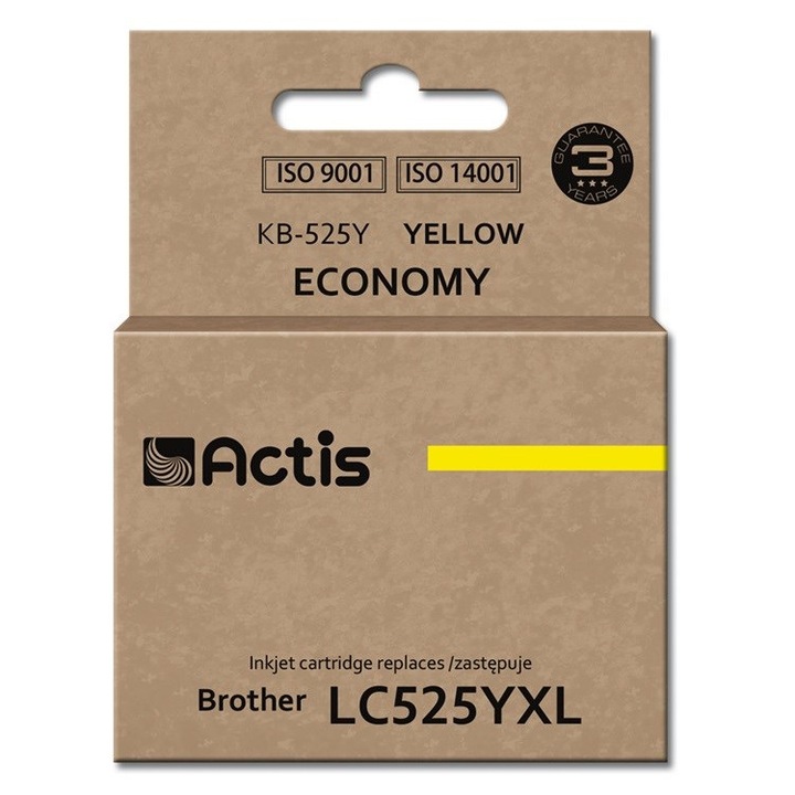 ACTIS KB-525Y tintasugaras nyomtatópatron, 15 ml, sárga