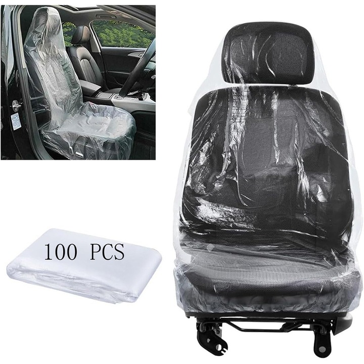 Универсален прозрачен калъф за стол, комплект 100 бр., 140x80см, PE пластмаса