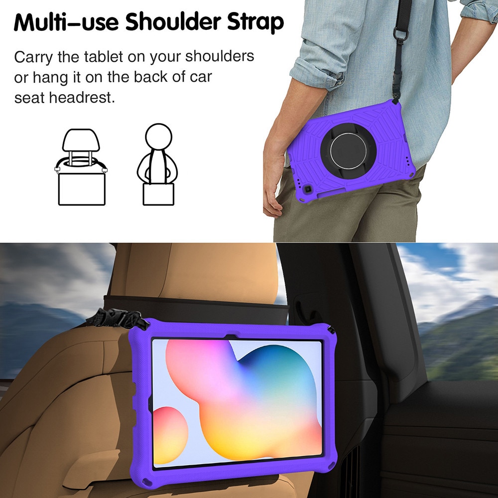 Husă tabletă BOMSTOM, Silicon, Suport reglabil, Violet, Compatibilă cu Samsung Galaxy Tab S6 Lite