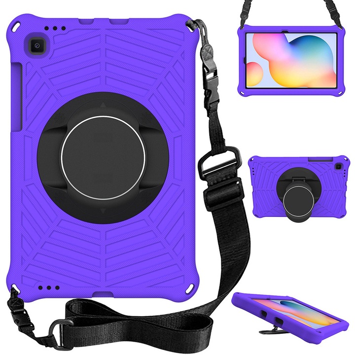 Husă tabletă BOMSTOM, Silicon, Suport reglabil, Violet, Compatibilă cu Samsung Galaxy Tab S6 Lite