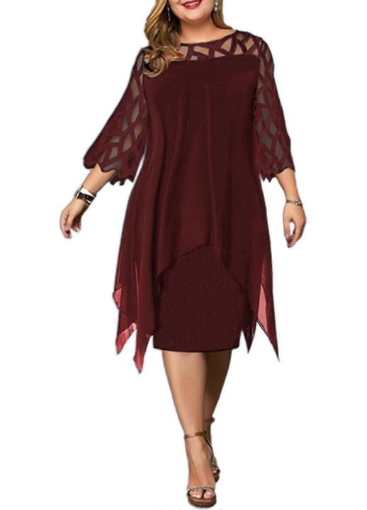 Rochie Femei Midi Casual Cocktail, Toamna, 3XL INTL