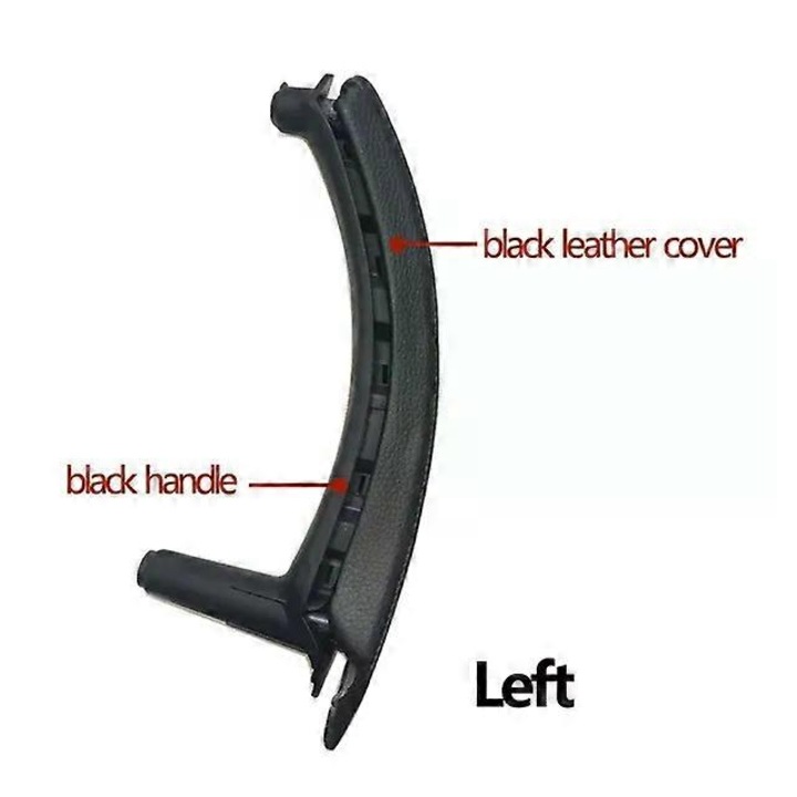 Manere interioare usa pasager stanga/dreapta cu husa din piele pentru BMW X5 X6 E70 E71 E72 2007-2013, set 3 bucati, negru