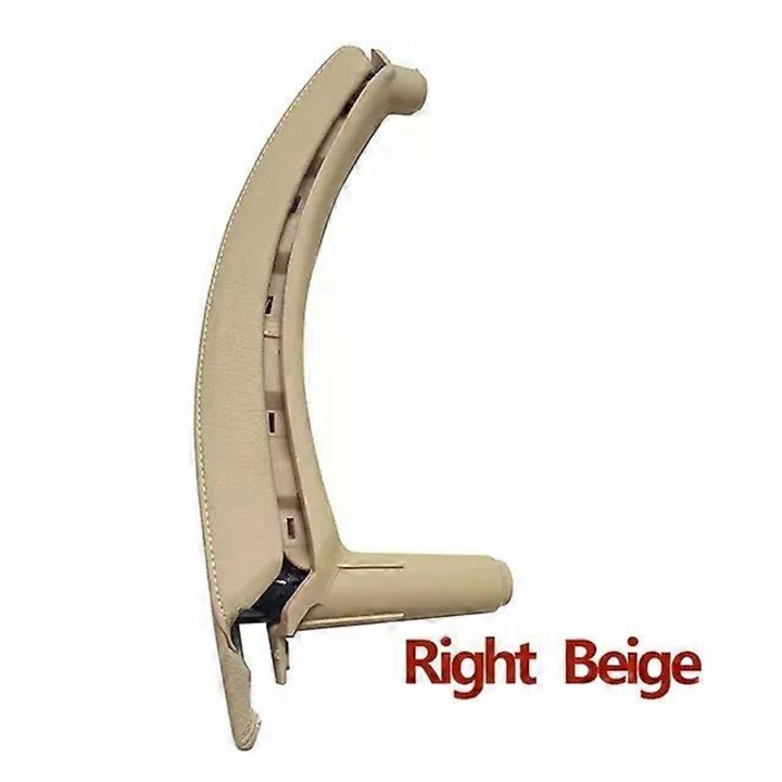 Maner interior usa pasager stanga/dreapta cu husa din piele pentru BMW X5 X6 E70 E71 E72 2007-2013, bej, set 3 piese