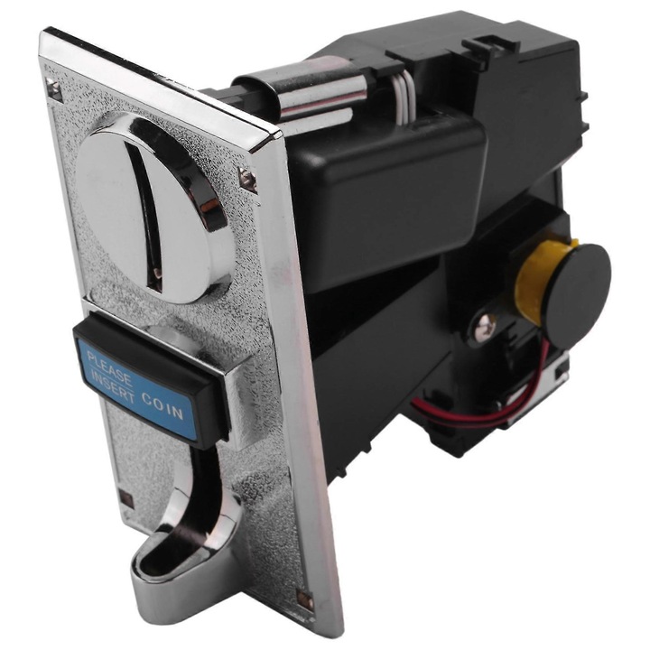Érmeelfogadó, 6 elfogadott típus, személyre szabott funkció, ezüst + fekete, 14.3x12.4x6.4cm