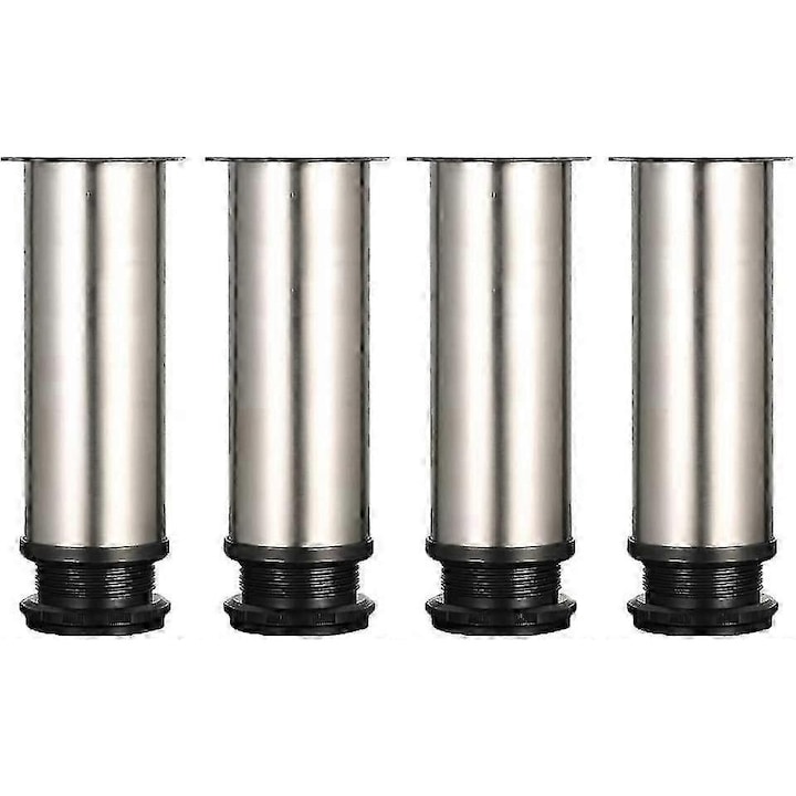 Picioare ajustabile set 4 bucati, otel inoxidabil, 150mm-165mm, 50mm diametru