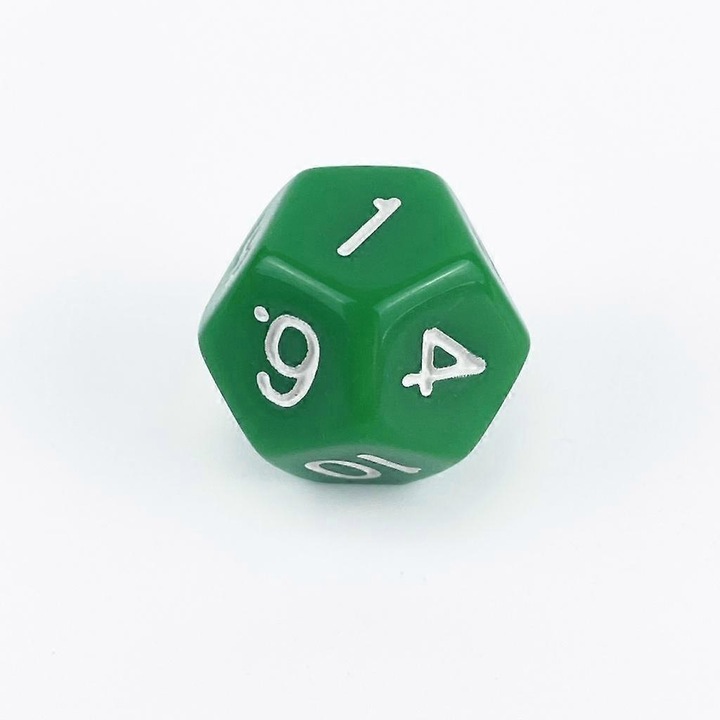 5 darabos D12 akril kocka készlet társasjátékokhoz, zöld, 18mm