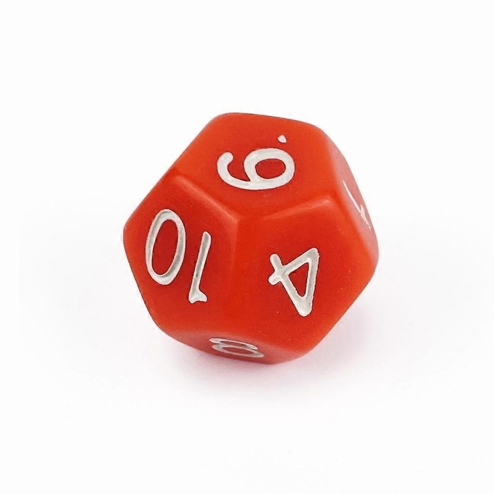 5 darabos D12 akril kockakészlet társasjátékokhoz, 12 oldalú, piros