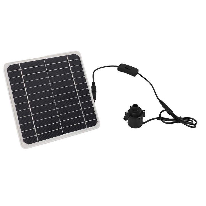 Kit de pompa solara 50W, functie de stocare a energiei, 800L/h, 18x16.5cm