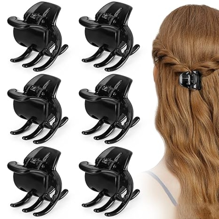 6 db hajcsat szett, természetes fekete, vastag hajhoz, elegáns design