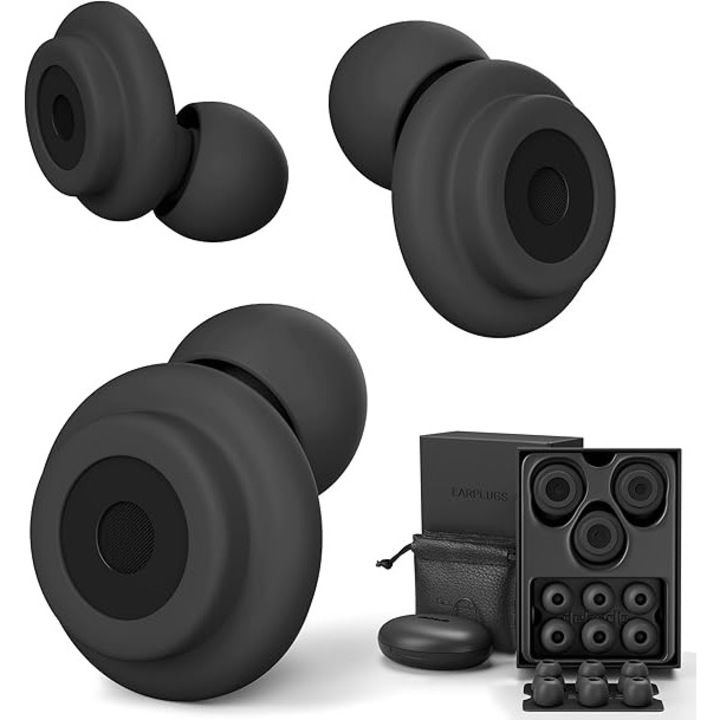 Casti de protectie auditiva, design confortabil, silicon, negru