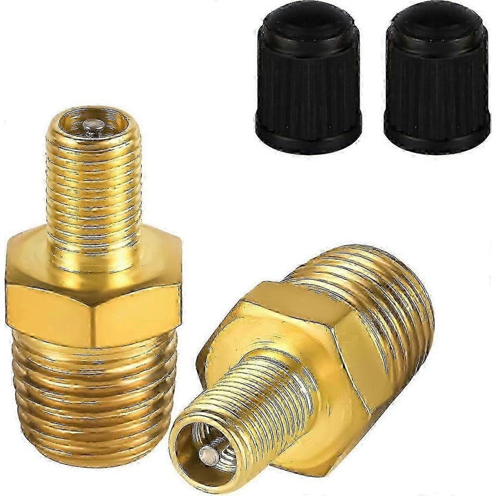 Set 2 adaptoare, 1/4" Npt (m) la valve Schrader (m), accesorii compresoare