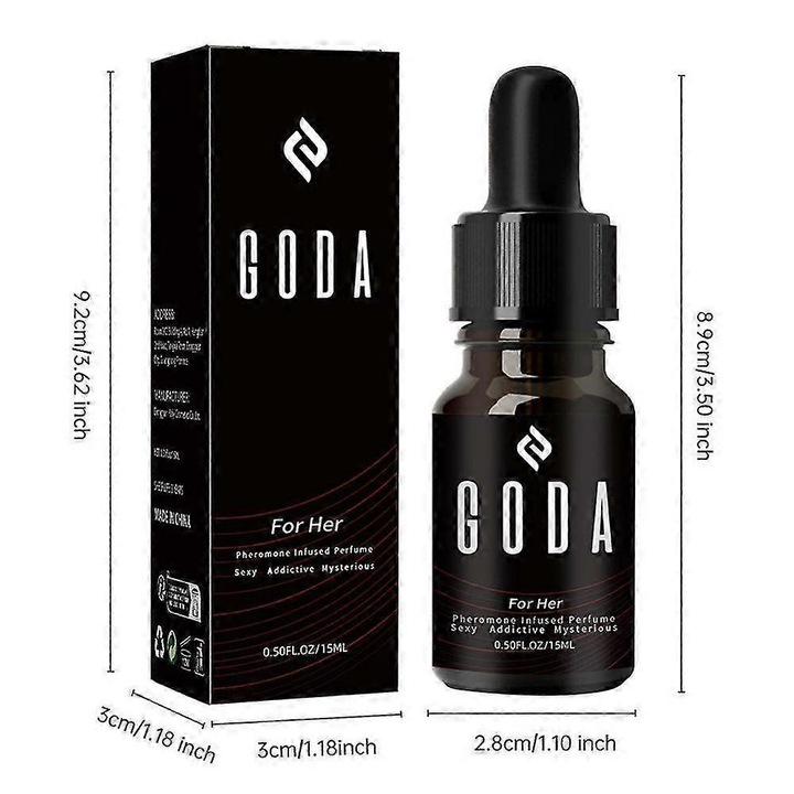 Női feromon parfüm, Goda, 15ml, 2 darabos szett, természetes aroma, hordozható