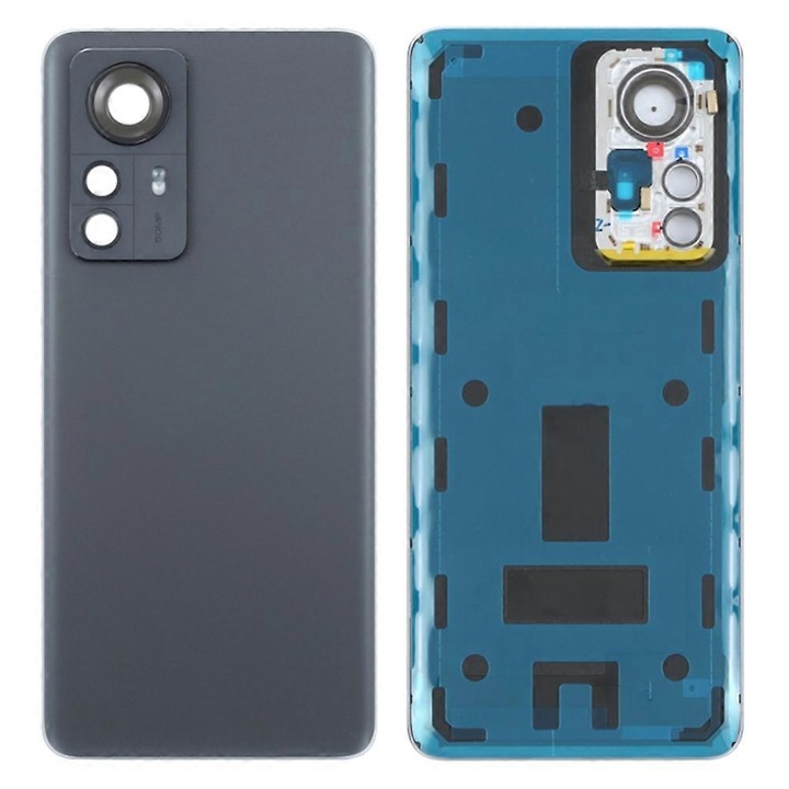 Резервен заден капак за iPhone 12 Pro 5G с капак за обектива на камерата, черен