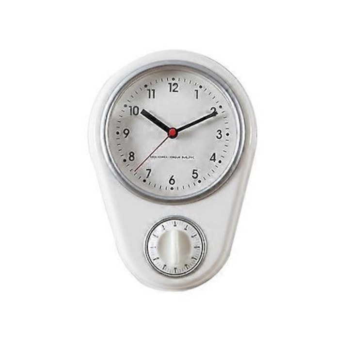 Ovális falióra időzítővel, 22.6x16x5.2cm, modern rusztikus stílus, 1 darabos készlet