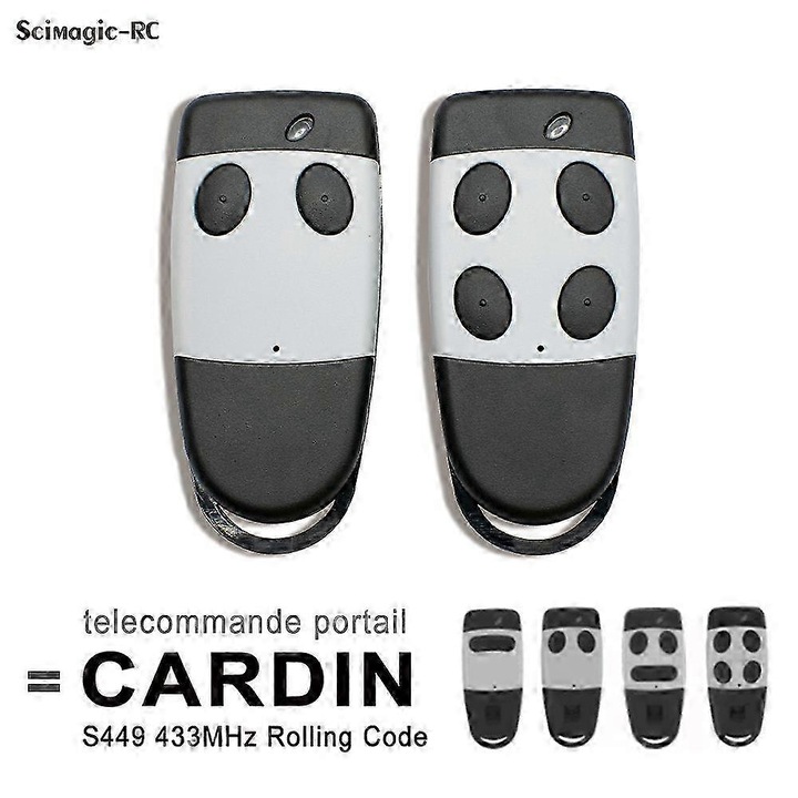 Cardin S449QZ kaputávirányító, 433.92MHz frekvencia, 74x36x10mm méretek, szett mellékelve.