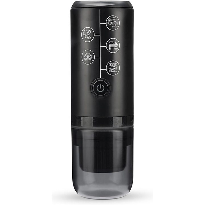 Espressor portabil 3 in 1, cu adaptor pentru capsule Nespresso, cafea macinata si Dolce Gusto, 17 bar, incarcare USB Type-C
