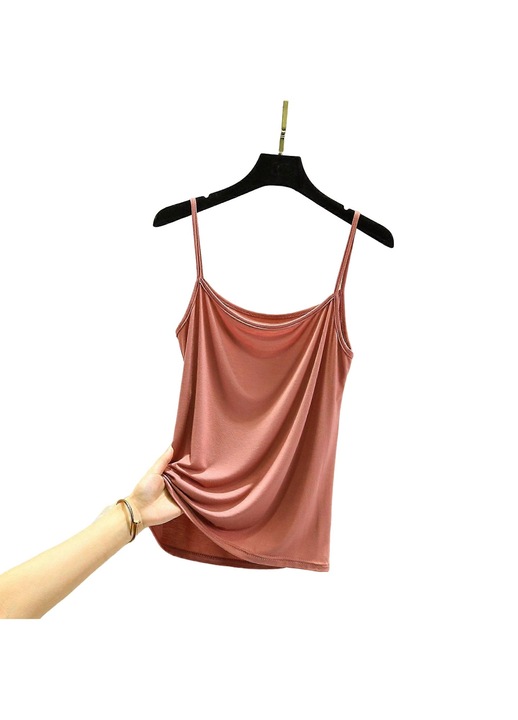 Vékony pántos trikó, modál/spandex, rózsaszín