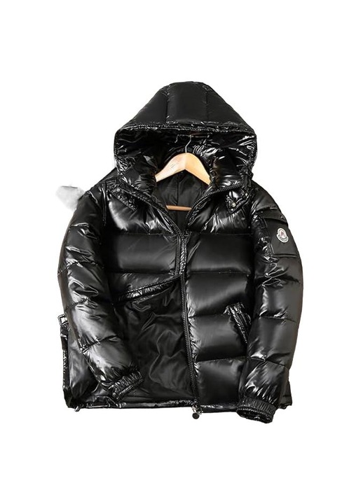 Geaca de iarna barbati, neagra, din poliester, cu gluga, impermeabila, 3XL INTL