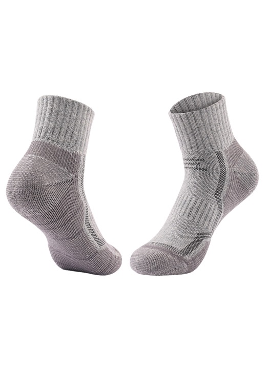 Set 3 perechi sosete din lana, groase, scurte, gri, 38-44