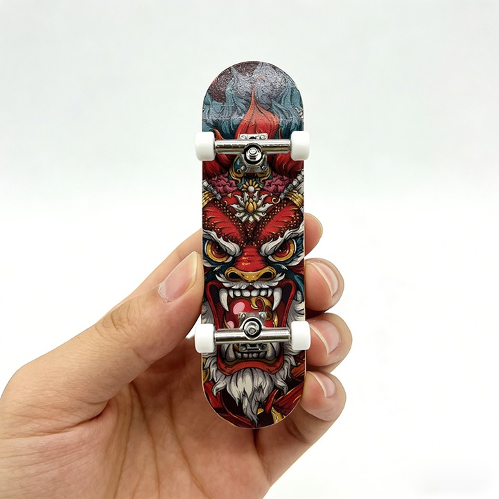Mini Skateboard de Degete, BOMSTOM, Model de Dans al Dragonului, 9.9x2.9cm, Multicolor