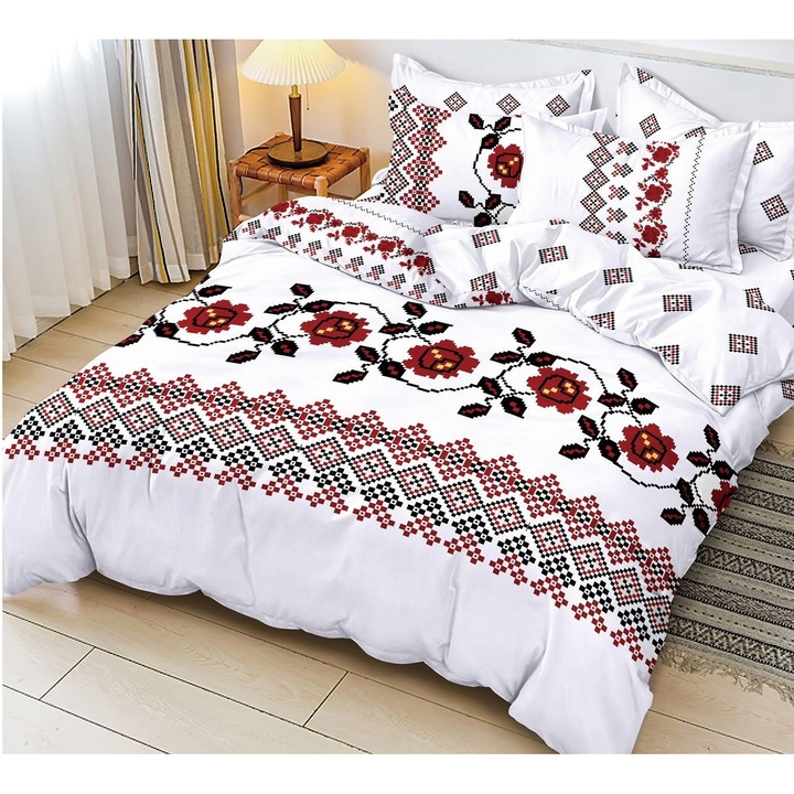 Lenjerii De Pat Din Finet 6 Piese - Motiv Traditional