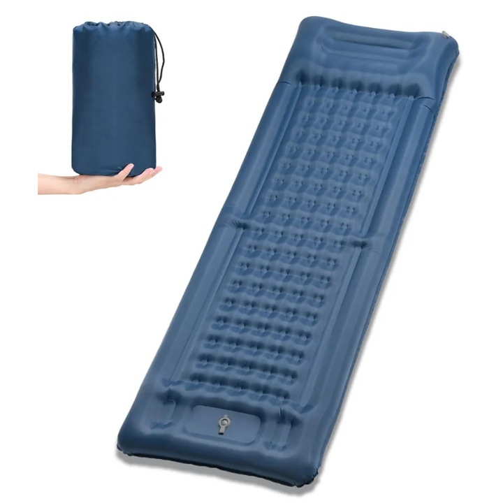 Önfelfújó kemping matrac kültéri használatra beépített lábpumpával