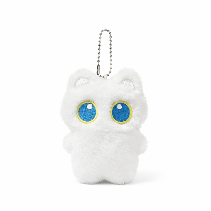 Breloc cu pisica, alb