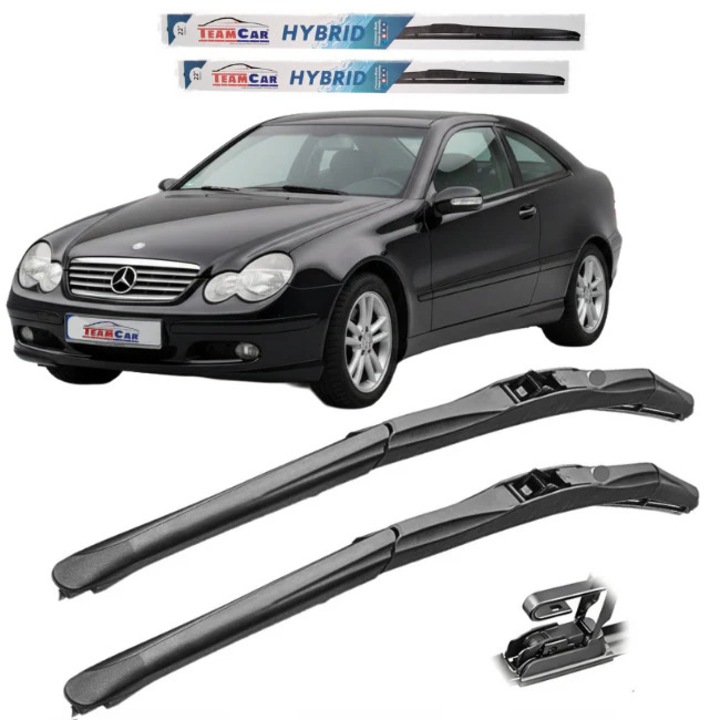 Stergatoare TeamCar® Mercedes-Benz C/CL203 Coupé 2001–06/2003 (pre-facelift) – Set fata Hybrid