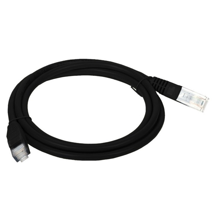 ALANTEC UTP Patch kábel 1m, kat. 5e, fekete
