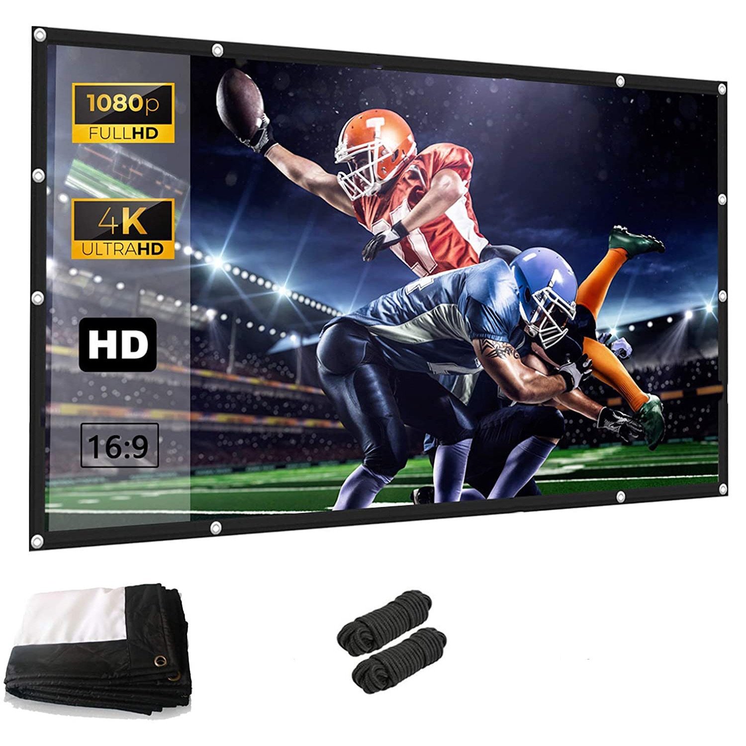 tectake® Telo Proiettore con Treppiede 16:9 4K HD, 133 x 75 cm, 60, Schermo Proiettore Regolabile, Borsa Trasporto, Schermo Portatile Cinema Home tectake® Telo Proiettore con Treppiede 16:9 4K HD, 133 x 75 cm, 60, Schermo Proiettore Regolabile, Borsa Trasporto, Schermo Portatile Cinema Home
