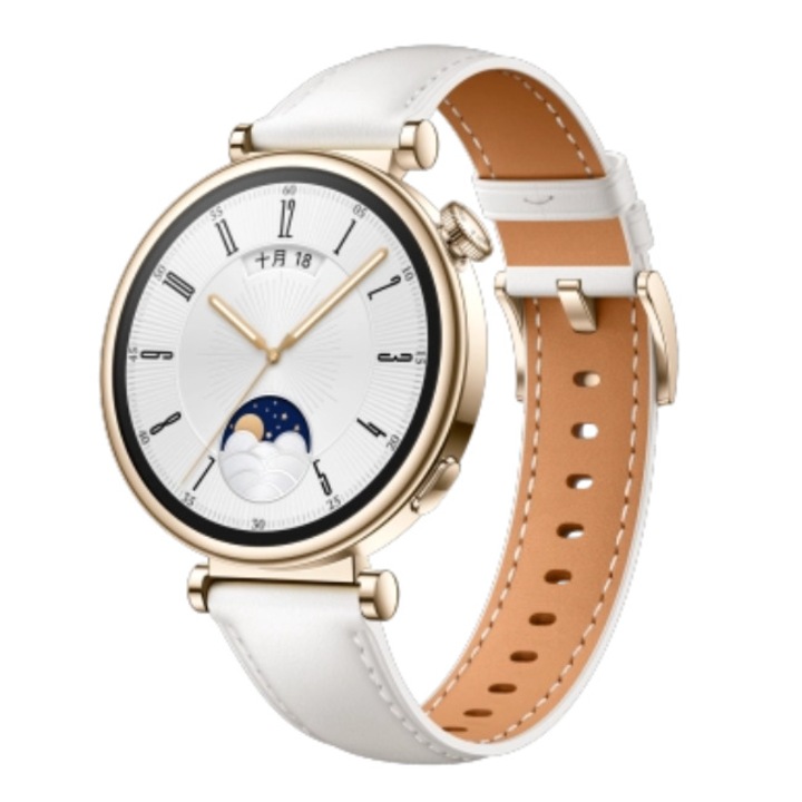 Bratara smartwatch 18mm, alba, pentru Huawei Watch GT4 GT5, instalare rapida fara unelte