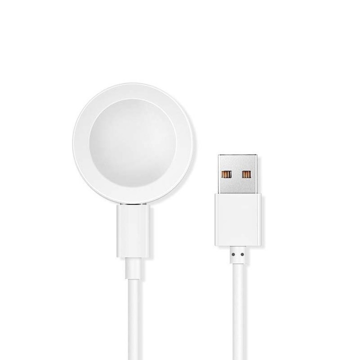 Incarcator wireless pentru smartwatch Huawei Watch GT5 GT4 GT3 GT2 Pro Runner, dock de incarcare cu cablu de 1m, alb