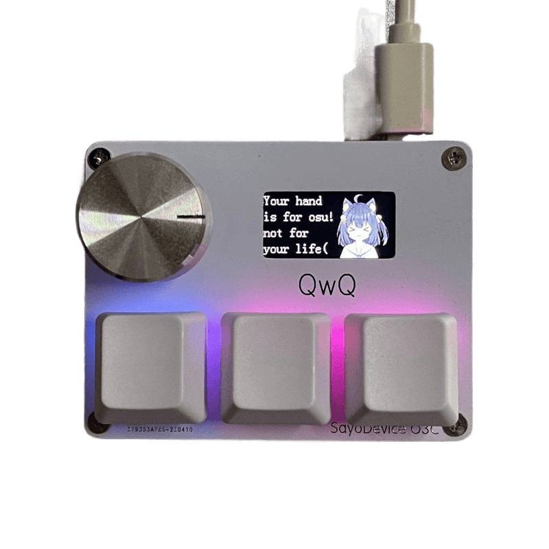 Tastatura gaming 3 butoane, Yiqian Magnetic Switch (New Pink