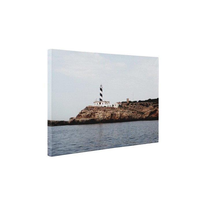 Farul cu dungi - Tablou Canvas - 60x75 cm