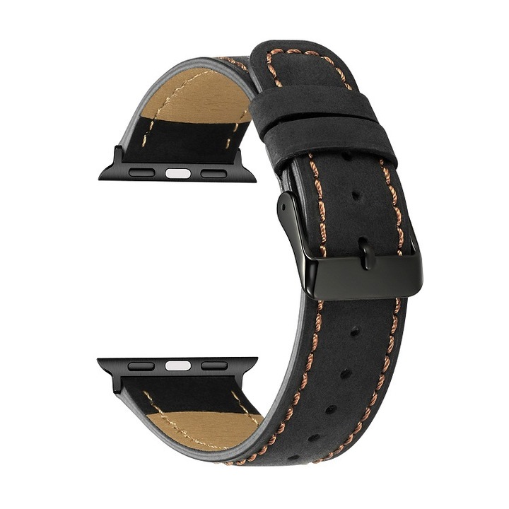 Set de 2 curele pentru Apple Watch Seria 1-7, 38mm 40mm, curele clasice de inlocuire, set negru si maro